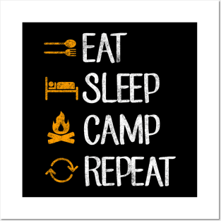 Eat sleep camp repeat Posters and Art